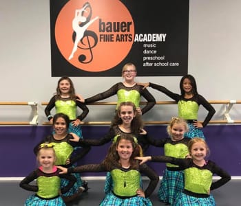 9 girls at dance classes | Bauer Fine Arts Academy