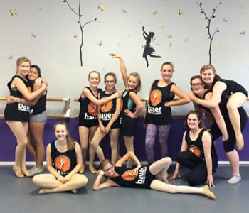 Girls participating in Bauer Fine Arts Academy dance lessons